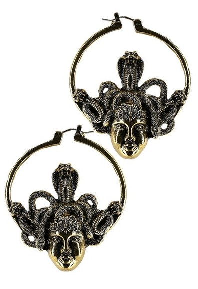 Medusa Gold Hoop Earrings